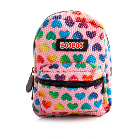 BooBoo Mini Backpack Pink with Rainbow Hearts