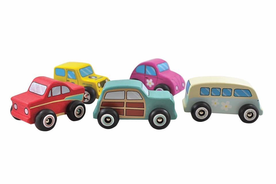 Discoveroo Set of 5 Wooden Beach Cars