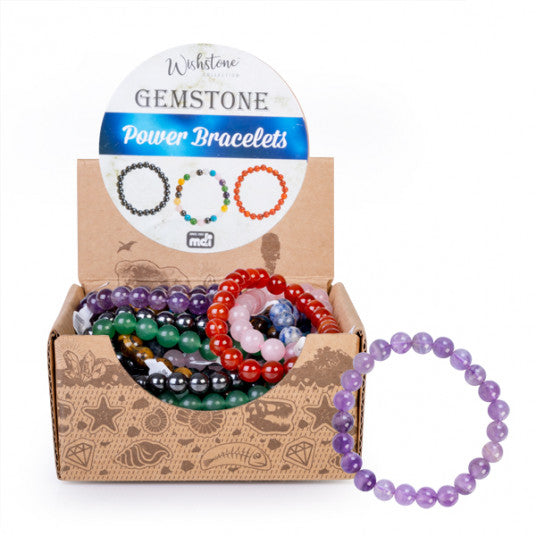 Gemstone Power Bead Bracelet assorted colours