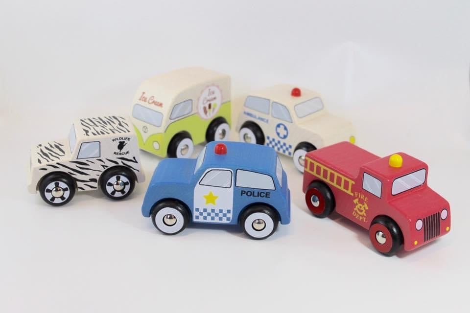 Discoveroo Set of 5 Wooden Emergency Cars