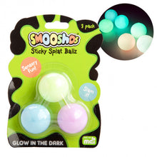 Load image into Gallery viewer, Smoosho&#39;s Glow-in-the-Dark Sticky Splat Ballz - Set of 3
