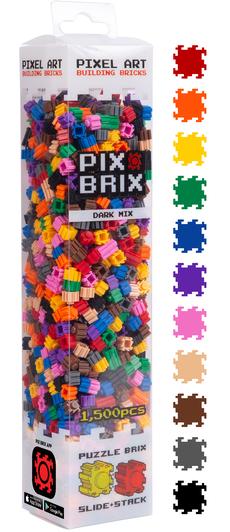 Pix Brix 1500 Mixed Pieces Dark Series with bonus tool
