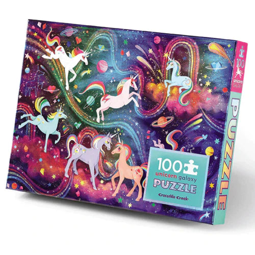 Crocodile Creek Holographic Puzzle 100 Piece - Unicorn Galaxy