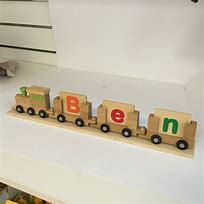 Wooden Name Train Letters