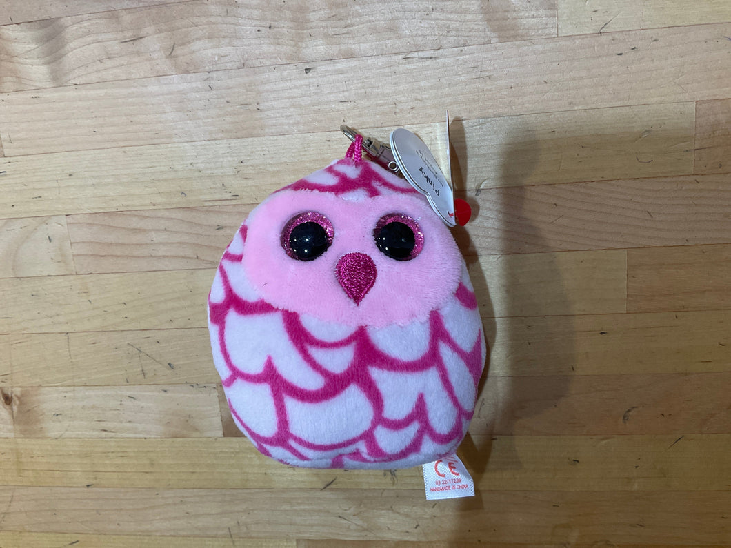 Squish A Boo Mini PINKY the Owl Clip
