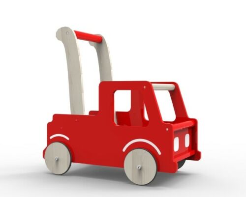 Wooden Moover Line Push Truck Red